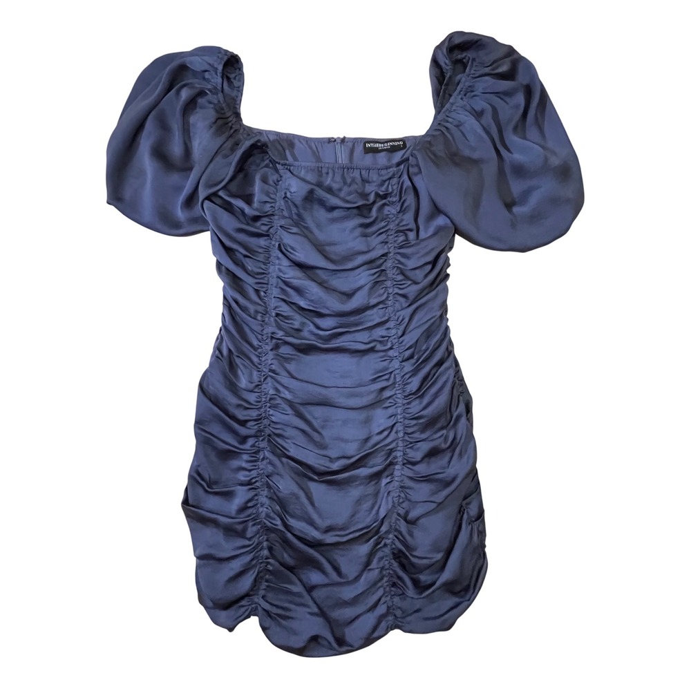 In The Beginning Ruched Mini Dress Puff Sleeve Bodycon Party Dress L‎